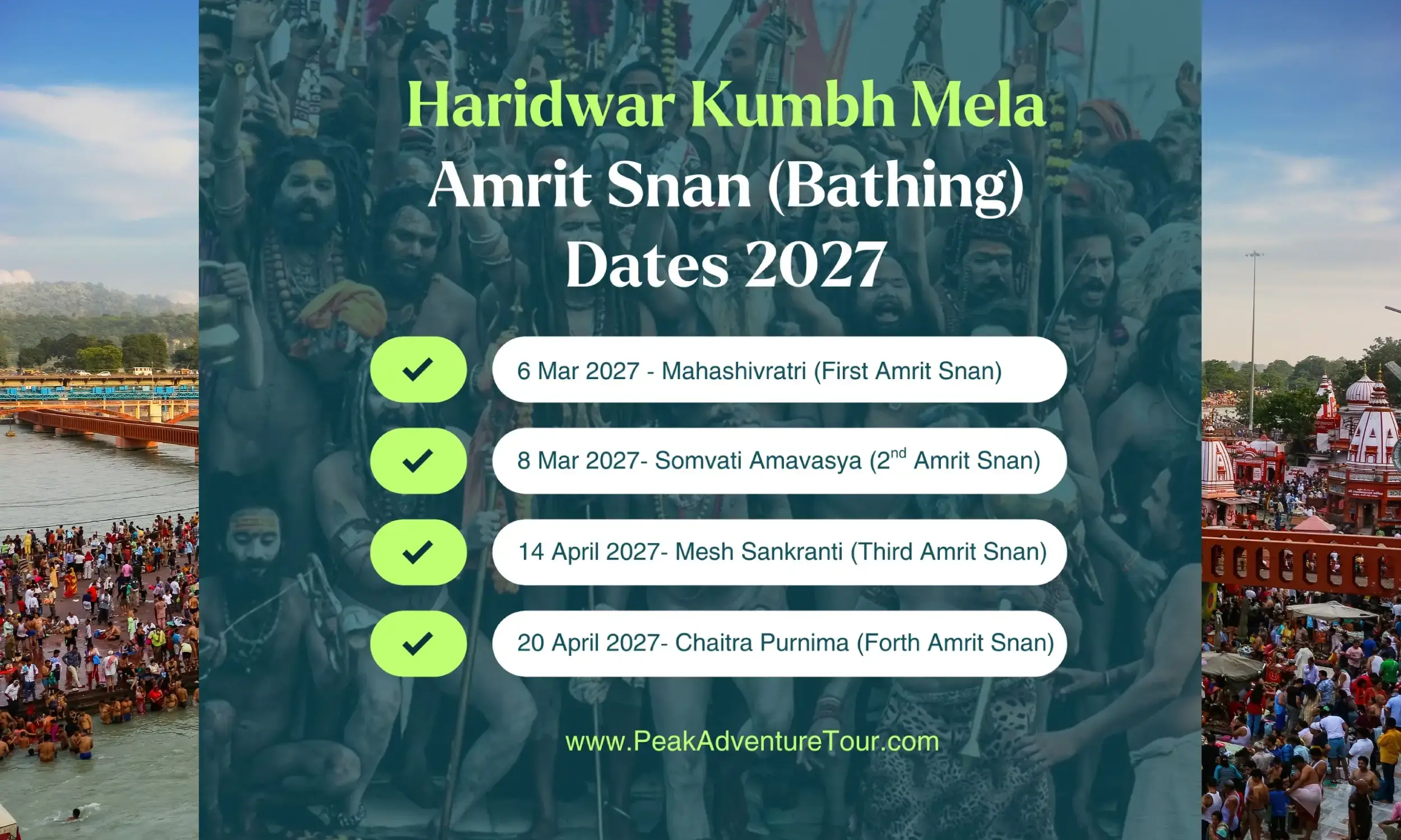 Haridwar Kumbh Mela Amrit Snan Dates 2027